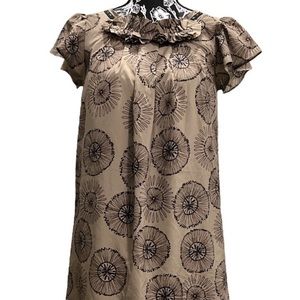 Printed ruffle neck dress, mossimo